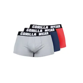 Gorilla Wear Boxershorts 3er-Pack - Grau/Blau/Rot - M