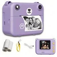 Athlix 1080P Kinderkamera Selfie Digitalkamera Kinder Sofortbildkamera Kinderkamera (3 MP, 180° drehbares Objektiv, Ein-Knopf-Sofortdruck) lila