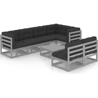 vidaXL 8-tlg. Garten-Lounge-Set mit Kissen Massivholz Kiefer