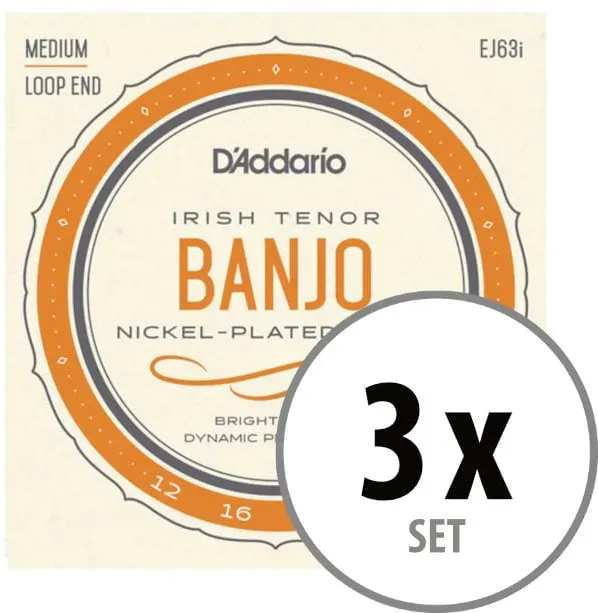 D'Addario EJ63i Irish Tenor Banjo 3x Set