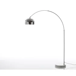 Bogenleuchte Big-Deal Eco Silber Marmor höhenverstellbar