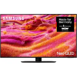SAMSUNG QLED-Fernseher "GQ43QN90FAT QLED Mini LED-Fernseher", Energieeffizienz: F, schwarz, 43 ′′, Fernseher, NQ HDR, Glare Free, Upscaling Pro, Dolby Atmos & AI Sound, bis 165Hz, QLED-Fernseher