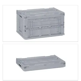 Relaxdays Transportbox 58,5 x 39,5 x 32,5 cm 1-tlg. grau