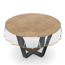 ANRO Tischdecke abwaschbar Rund Ø 120 cm Transparent Orange