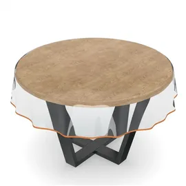 ANRO Tischdecke abwaschbar Rund Ø 120 cm Transparent Orange