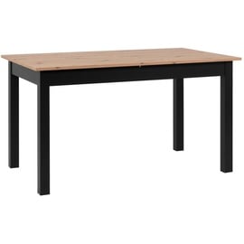 Finori Ausziehtisch Coburg 120 Artisan-Eiche und Schwarz, Eiche Artisan Holzwerkstoff, rechteckig, eckig, 70x76.5x120 cm ausziehbar, Esszimmer, Tische, Esstische, Esstische ausziehbar