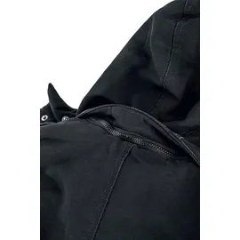 Black Premium by EMP Damen gefütterte schwarze Winterjacke mit abnehmbarer Kapuze und modischen Schulterklappen L - schwarz - L