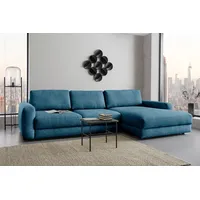 Home Affaire Ecksofa HOME AFFAIRE "Bloomfield, bequem und elegant, Breite 303cm, L-Form", blau (tepestry), B:303cm H:84cm T:176cm, 100% Polyester, Sofas, Ecksofa, wahlweise mit Bettfunktion und Bettkasten, Unser Dauertiefpreis