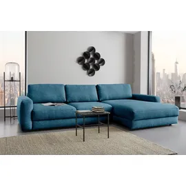 Home Affaire Ecksofa HOME AFFAIRE "Bloomfield, bequem und elegant, Breite 303cm, L-Form", blau (tepestry), B:303cm H:84cm T:176cm, 100% Polyester, Sofas, Ecksofa, wahlweise mit Bettfunktion und Bettkasten, Unser Dauertiefpreis