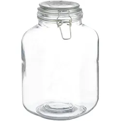 Relaxdays 3 Liter Einmachglas, zum Konservieren, Gastro, Bügelverschluss, Gummiring, luftdicht, XXL Einweckglas, klar