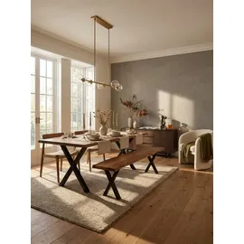KADIMA DESIGN Sitzbank Akazie Beige 160 x 40 x 45,5 cm