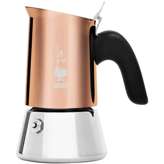 Bialetti New Venus Kaffeemaschine 2 Tassen, Anti-Brand-Griff, nicht für Induktion geeignet, 2 Tassen (85 ml), Edelstahl, Farbe - Kupfer,
