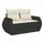 vidaXL Gartensofa 2-Sitzer Loungesofa schwarz