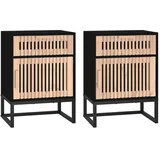 vidaXL Nachtschrank Lorette 40 x 30 x 55,5 cm Schwarz