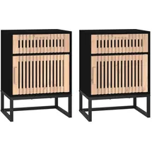 vidaXL Nachtschrank Lorette 40 x 30 x 55,5 cm Schwarz