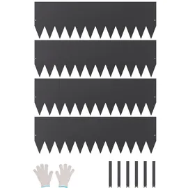 Vevor Rasenkante 1016 x 30,48 cm 4 Stück schwarz