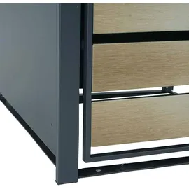 Mendler Mülltonnenbox HWC-J81 2er Metall 50 kg gold