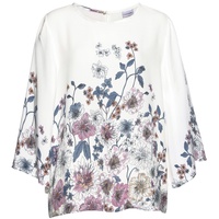LASCANA Schlupfbluse, mit Blumenprint und Trompetenärmeln, Blusenshirt, sommerlich, weiß