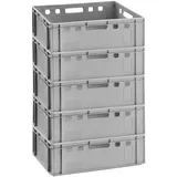Buri 5x Fleischkiste E2 Metzgerkiste 60x40 Fleischerkiste Stapelkisten Eurokiste grau