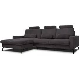 VitaliSpa Sofa L Form Beata, Anthrazit, 302 X 180 Cm Mit Bettkasten, Vitalispa