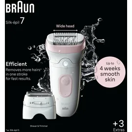 Braun Silk-épil 7 7-030 Weiß/Flamingorosa