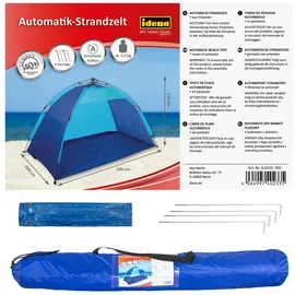 IDENA Automatik, Strandzelt UV40+ mit Tragetasche blau/türkis 190x100x110cm