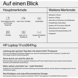 HP 17-cn2647ng Intel Core i5-1235U 16 GB RAM 1 TB SSD Win11 Home