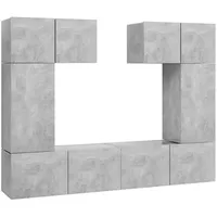 VidaXL 6-tlg. TV-Schrank-Set Betongrau Holzwerkstoff