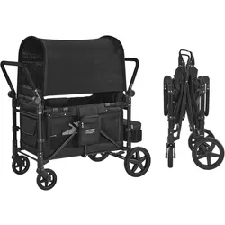 VEVOR Wagon Kinderwagen für 4 Kinder Push Pull Faltbare Kinderwagen 330LBS Belastung