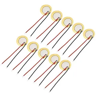 10 Piezo-Scheiben, 20 mm, Akustikaufsammler, vorverkabeltes Mikrofon, Trigger Akku Gitarre