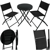 Tectake Bistro-Set 3-tlg. Schwarz