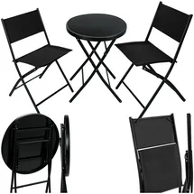 Tectake Bistro-Set 3-tlg. Schwarz