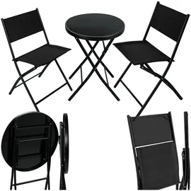 Tectake Bistro-Set 3-tlg. Schwarz