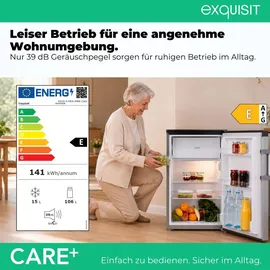 Exquisit KS16-4-HEA-090E Kühlschrank (106 l, 865 mm hoch, Silber)