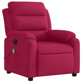 vidaXL Massagesessel Weinrot Samt 92,5 x 100 x 0 cm mit Fernbedienung