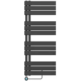 Belrad Elektrischer Badheizkörper 1200 x 500 mm 593 W schwarz Anschluss links