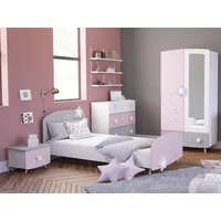 Möbelando Kinderzimmer Möbelset Prinzessinenzimmer Mädchenzimmer (4-teilig) Savannah I