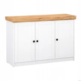 Target Home Kommode 3 Türen Weiß / Eiche / Gold