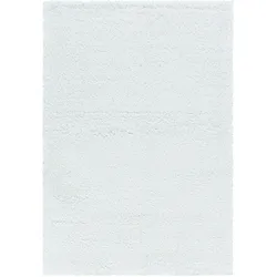 Teppich Hochflor Shaggy Uni Style Polypropylen Wohnzimmer Weiß Läufer 80x150 | Kadima Design