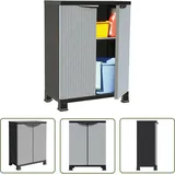 Kunststoffschrank 68x39x92 Cm Rattan-design - Aufbewahrungsbox - Garderobe - Schuhschrank - Werkzeugschrank - Plastikmöbel - The Living Store