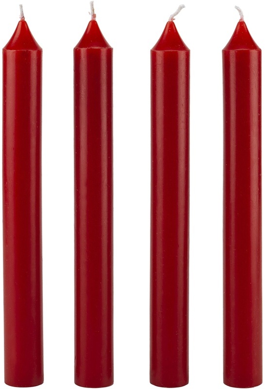Stabkerzen "Classique" 4Er-Set, (Farbe: Rot)