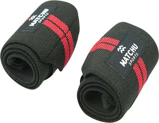 Matchu Sports Wrist Wraps - Schwarz/Rot - 40 cm - 8 cm - Elastisch