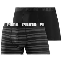 Puma Herren Unterhose EVERYDAY HERITAGE Stripe Boxer Schwarz gestreift Baumwolle Medium