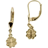 FIRETTI Paar Ohrhänger FIRETTI "Schmuck Geschenk Gold 333 Ohrschmuck Patentbrisur Kleeblätter", gold (gelbgoldfarben), Ohrringe, Jungen, Gelbgold 333, Made in Germany