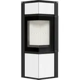 Kratki Kaminofen aus Stahl TORA/S 8 kW Ø 150 Weißes GlaspaneelBImSchV 2
