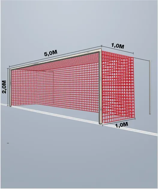 Cawila Tornetz 5,15x2,05m | Tiefe 1,0x1,0m | Maschenweite 12cm | Stärke 4mm | rot