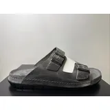 Rohde Herren Pantoletten Gr. 46 Leder Clogs Anthrazit 5918