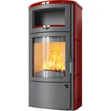 Kaminofen HARK 44 GT ECOplus 5 kW - Ofenkacheln: Brillant-Rot - Korpus: titan