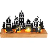 Kerzenhalter Adventskranz, Advent Kerzenhalter, Adventskranz Teelichthalter, Kerzenständer Weihnachten, Kerzentablett Metall mit Holz Haltern, Tisch Adventsdeko Weihnachtsdeko Kerzen