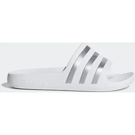adidas Aqua Adilette Kids Cloud White / Silver Metallicallic / Cloud White 28